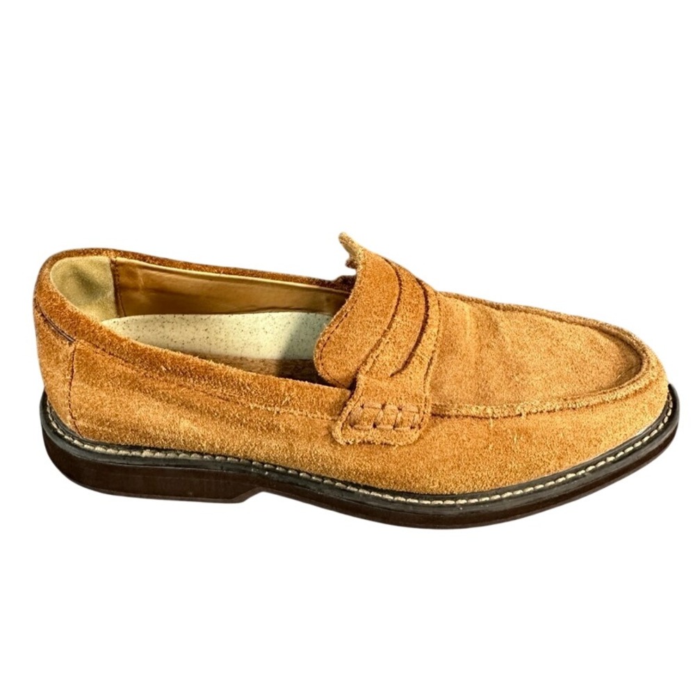 FootJoy Mens Tan Suede Penny Loafers Lug Sole Slip On Shoes 70075 Size 7.5 M